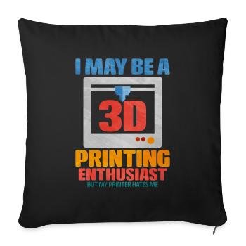 3D Printing - Sofa pillowcase 17,3'' x 17,3'' (45 x 45 cm) - black - Front