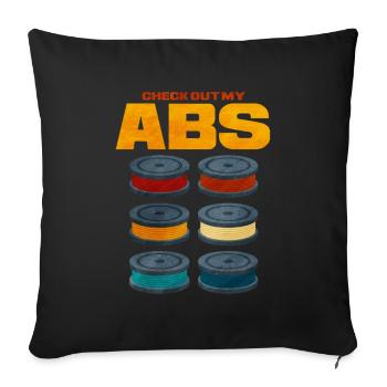 3D Printing - Sofa pillowcase 17,3'' x 17,3'' (45 x 45 cm) - black - Front