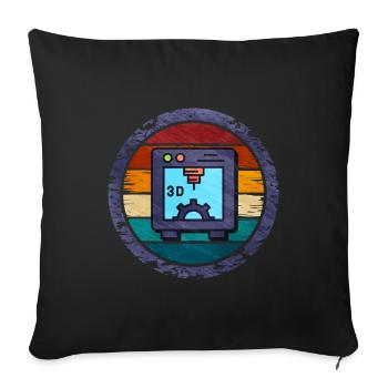 3D Printing - Sofa pillowcase 17,3'' x 17,3'' (45 x 45 cm) - black - Front