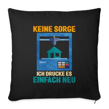 3D Printing - Sofa pillowcase 17,3'' x 17,3'' (45 x 45 cm) - black - Front