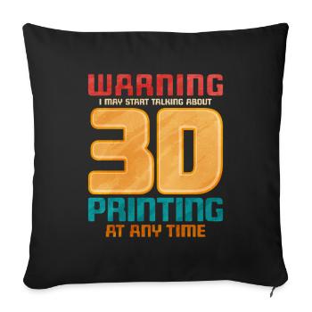3D Printing - Sofa pillowcase 17,3'' x 17,3'' (45 x 45 cm) - black - Front