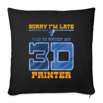 3D Printing - Sofa pillowcase 17,3'' x 17,3'' (45 x 45 cm) - black - Front