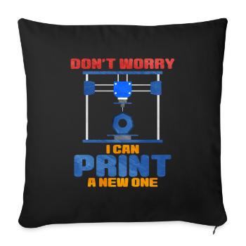 3D Printing - Sofa pillowcase 17,3'' x 17,3'' (45 x 45 cm) - black - Front