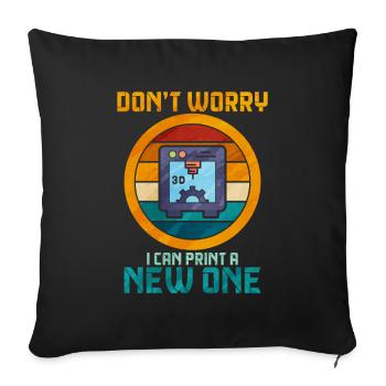 3D Printing - Sofa pillowcase 17,3'' x 17,3'' (45 x 45 cm) - black - Front
