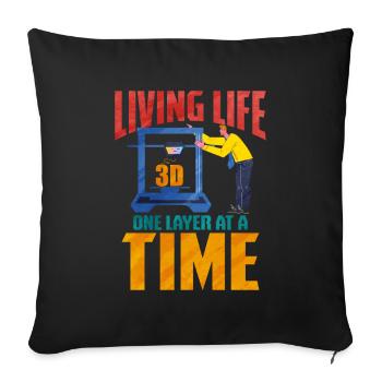3D Printing - Sofa pillowcase 17,3'' x 17,3'' (45 x 45 cm) - black - Front