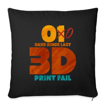 3D Printing - Sofa pillowcase 17,3'' x 17,3'' (45 x 45 cm) - black - Front