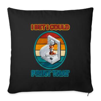 3D Printing - Sofa pillowcase 17,3'' x 17,3'' (45 x 45 cm) - black - Front
