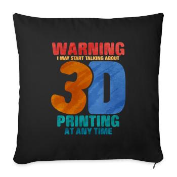 3D Printing - Sofa pillowcase 17,3'' x 17,3'' (45 x 45 cm) - black - Front