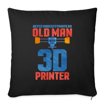3D Printing - Sofa pillowcase 17,3'' x 17,3'' (45 x 45 cm) - black - Front