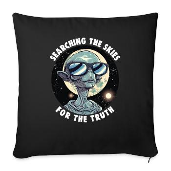 SciFi and Extraterrestrial Aliens and UFO Fan - Sofa pillowcase 17,3'' x 17,3'' (45 x 45 cm) - black - Front