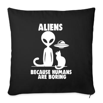 SciFi and Extraterrestrial Aliens and UFO Fan - Sofa pillowcase 17,3'' x 17,3'' (45 x 45 cm) - black - Front