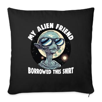 SciFi and Extraterrestrial Aliens and UFO Fan - Sofa pillowcase 17,3'' x 17,3'' (45 x 45 cm) - black - Front