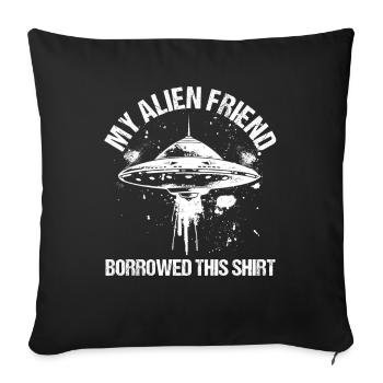 SciFi et extraterrestres extraterrestres et fan d’ovnis - Housse de coussin décorative 45 x 45 cm - noir - Devant