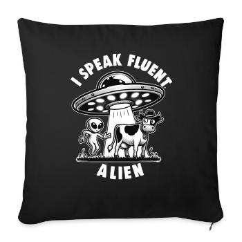 SciFi and Extraterrestrial Aliens and UFO Fan - Sofa pillowcase 17,3'' x 17,3'' (45 x 45 cm) - black - Front