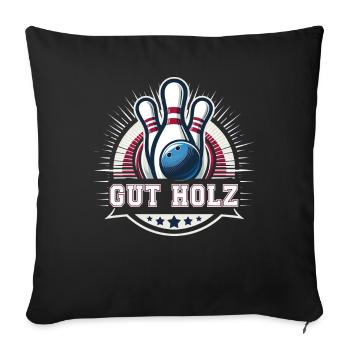 Bonne quilles en bois Skittles Club Design pour les quilles - Housse de coussin décorative 45 x 45 cm - noir - Devant