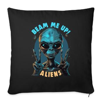 SciFi and Extraterrestrial Aliens and UFO Fan - Sofa pillowcase 17,3'' x 17,3'' (45 x 45 cm) - black - Front