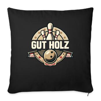Bonne quilles en bois Skittles Club Design pour les quilles - Housse de coussin décorative 45 x 45 cm - noir - Devant