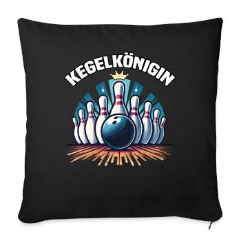 Bowling Queen Bowling Club Design for Bowling - Sofa pillowcase 17,3'' x 17,3'' (45 x 45 cm) - black - Front