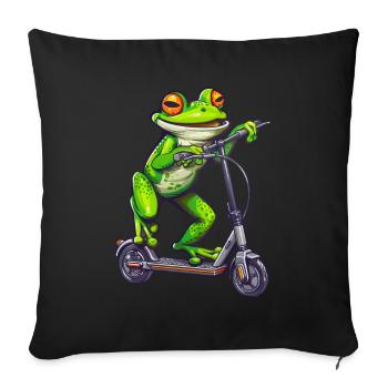 Frosch Roller - Sofakissenbezug 45 x 45 cm - Schwarz - Vorne