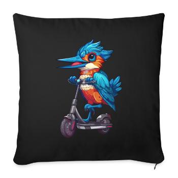 Trottinette Kingfisher - Housse de coussin décorative 45 x 45 cm - noir - Devant