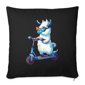 Lama Roller - Sofakissenbezug 45 x 45 cm - Schwarz - Vorne