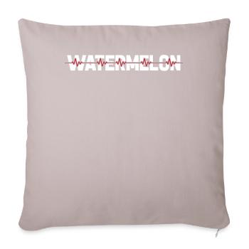 Rythme cardiaque ECG de pastèque - Housse de coussin décorative 45 x 45 cm - taupe clair - Devant