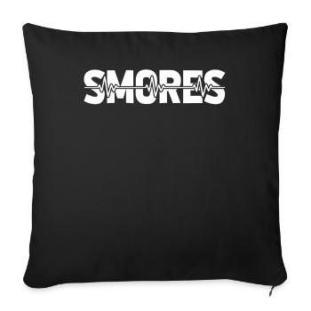 Smores S'mores Ekg Heartbeat - Sofakissenbezug 45 x 45 cm - Schwarz - Vorne
