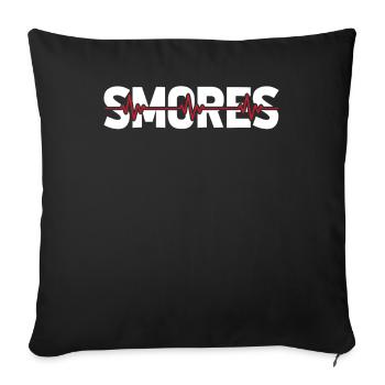 Smores S'mores Ekg Heartbeat - Sofakissenbezug 45 x 45 cm - Schwarz - Vorne