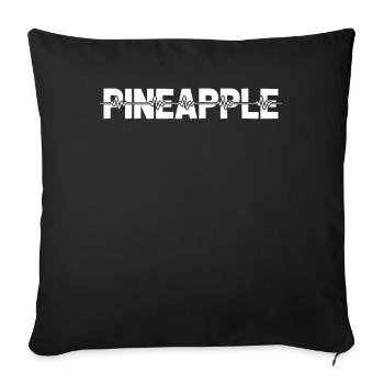 Pineapple ECG Heartbeat - Sofa pillowcase 17,3'' x 17,3'' (45 x 45 cm) - black - Front