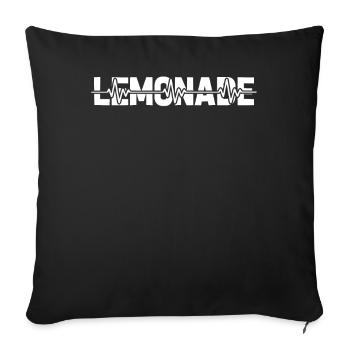 Rythme cardiaque de l’électrocardiogramme de limonade - Housse de coussin décorative 45 x 45 cm - noir - Devant