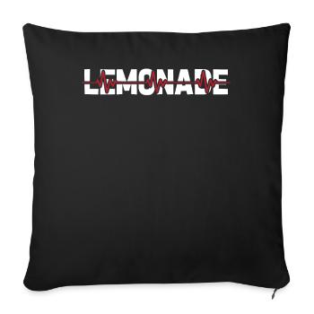 Rythme cardiaque de l’électrocardiogramme de limonade - Housse de coussin décorative 45 x 45 cm - noir - Devant