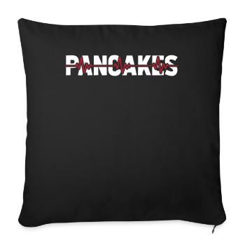 Pancakes Ekg Heartbeat - Sofa pillowcase 17,3'' x 17,3'' (45 x 45 cm) - black - Front