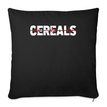 Frühstück Müsli Cereal Ekg Heartbeat - Sofakissenbezug 45 x 45 cm - Schwarz - Vorne