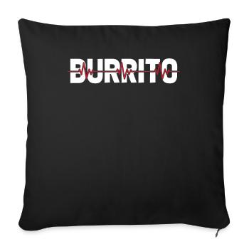 Burrito Ekg Heartbeat - Sofa pillowcase 17,3'' x 17,3'' (45 x 45 cm) - black - Front