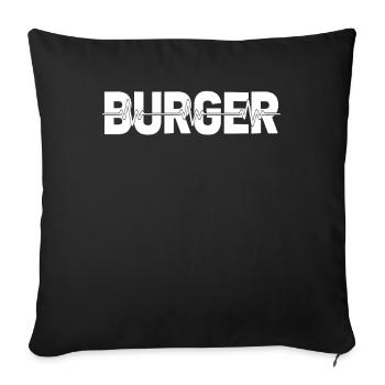 Burger Hamburger Ekg Heartbeat - Housse de coussin décorative 45 x 45 cm - noir - Devant