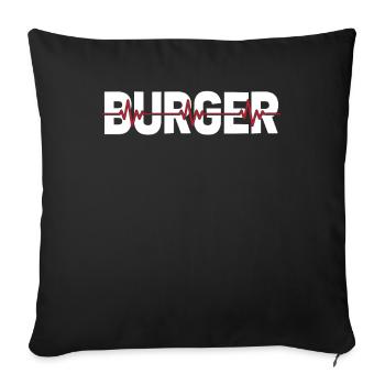 Burger Hamburger Ekg Heartbeat - Housse de coussin décorative 45 x 45 cm - noir - Devant