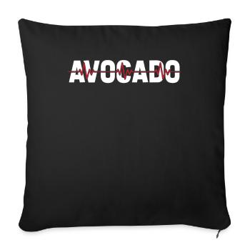 Rythme cardiaque de l’électrocardiogramme de l’avocat - Housse de coussin décorative 45 x 45 cm - noir - Devant