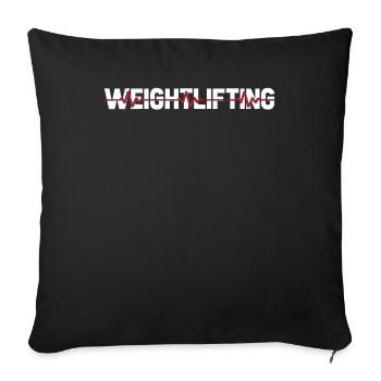 Haltérophilie Haltérophilie Ekg Heartbeat - Housse de coussin décorative 45 x 45 cm - noir - Devant