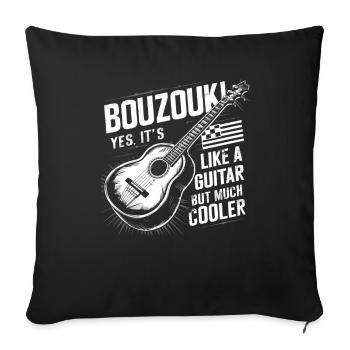 Bouzouki Instrument Gift - Sofa pillowcase 17,3'' x 17,3'' (45 x 45 cm) - black - Front