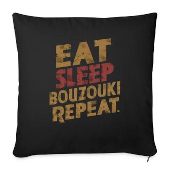 Bouzouki Instrument Gift - Sofa pillowcase 17,3'' x 17,3'' (45 x 45 cm) - black - Front