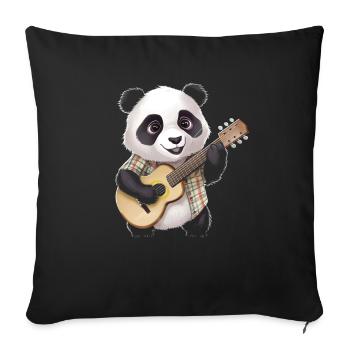 Cat Playing Guitar Gift - Sofa pillowcase 17,3'' x 17,3'' (45 x 45 cm) - black - Front
