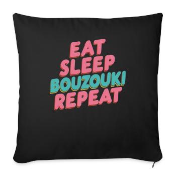 Bouzouki Instrument Gift - Sofa pillowcase 17,3'' x 17,3'' (45 x 45 cm) - black - Front