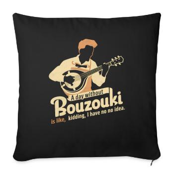 Bouzouki Instrument Gift - Sofa pillowcase 17,3'' x 17,3'' (45 x 45 cm) - black - Front