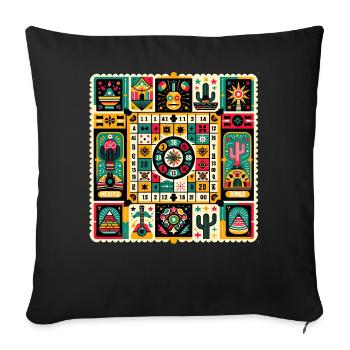 Loteria: Mexico's Bingo Fiesta - Sofa pillowcase 17,3'' x 17,3'' (45 x 45 cm) - black - Front