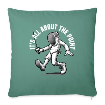 Fencer Sport Design Mask On Game On Combat Fencing - Sofa pillowcase 17,3'' x 17,3'' (45 x 45 cm) - cypress green - Front