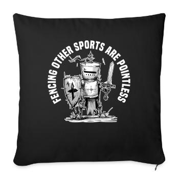 Masque Fencer Sport Design Sur Jeu Sur L’escrime De Combat - Housse de coussin décorative 45 x 45 cm - noir - Devant