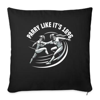 Masque Fencer Sport Design Sur Jeu Sur L’escrime De Combat - Housse de coussin décorative 45 x 45 cm - noir - Devant