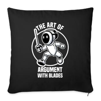 Masque Fencer Sport Design Sur Jeu Sur L’escrime De Combat - Housse de coussin décorative 45 x 45 cm - noir - Devant