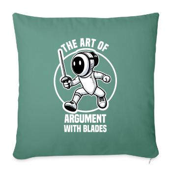 Fencer Sport Design Mask On Game On Combat Fencing - Sofa pillowcase 17,3'' x 17,3'' (45 x 45 cm) - cypress green - Front