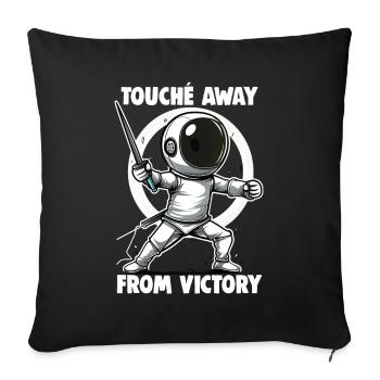 Masque Fencer Sport Design Sur Jeu Sur L’escrime De Combat - Housse de coussin décorative 45 x 45 cm - noir - Devant